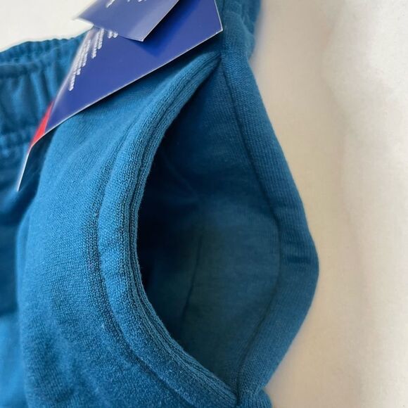 Champion Powerblend Moisture Wicking Sweat Gym Shorts Women XL Teal Blue NWT - Picture 3 of 7